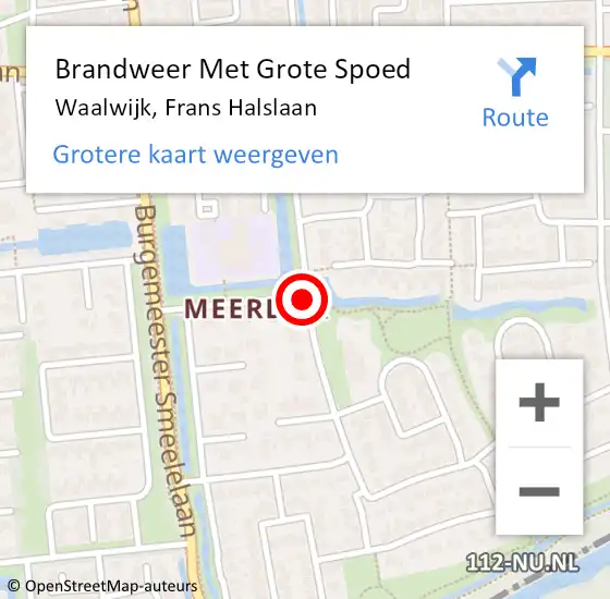 Locatie op kaart van de 112 melding: Brandweer Met Grote Spoed Naar Waalwijk, Frans Halslaan op 12 augustus 2020 11:13