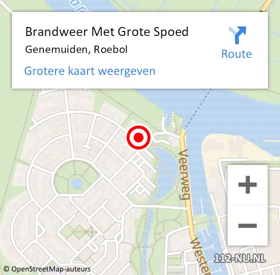 Locatie op kaart van de 112 melding: Brandweer Met Grote Spoed Naar Genemuiden, Roebol op 15 mei 2014 15:55