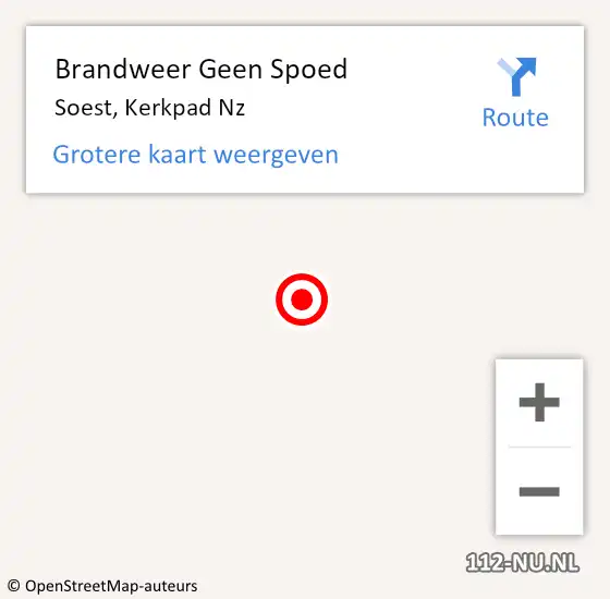 Locatie op kaart van de 112 melding: Brandweer Geen Spoed Naar Soest, Kerkpad Nz op 12 augustus 2020 11:38