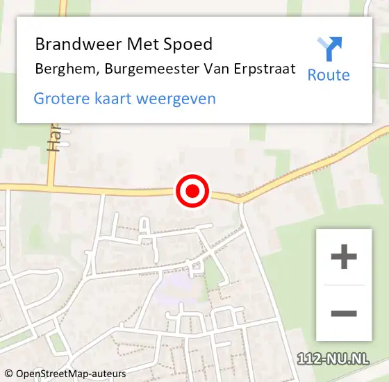 Locatie op kaart van de 112 melding: Brandweer Met Spoed Naar Berghem, Burgemeester Van Erpstraat op 12 augustus 2020 13:36