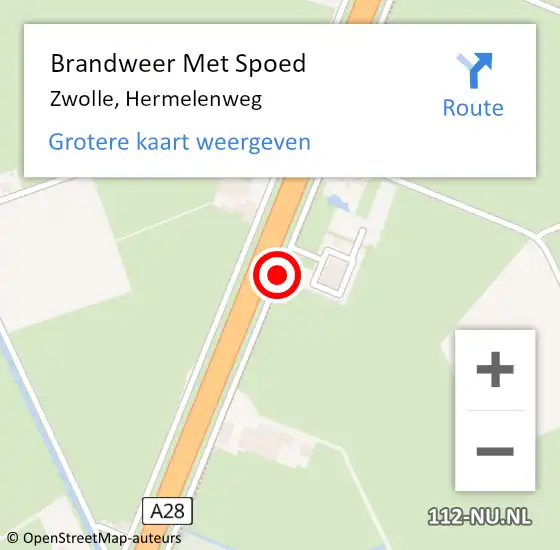 Locatie op kaart van de 112 melding: Brandweer Met Spoed Naar Zwolle, Hermelenweg op 12 augustus 2020 13:38