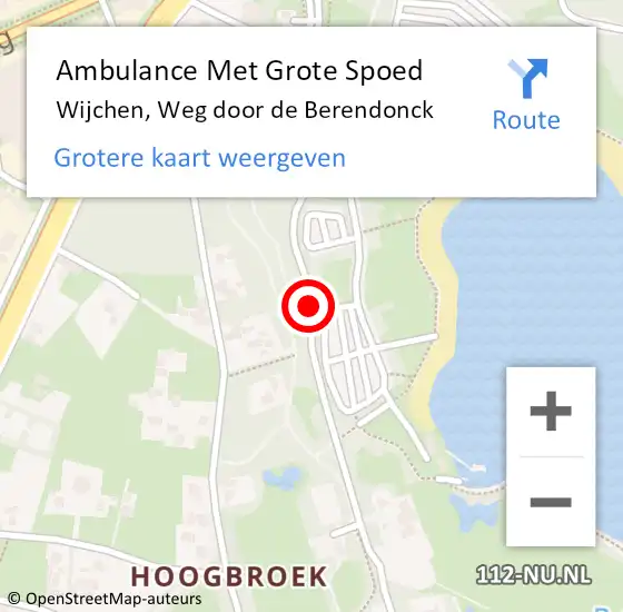Locatie op kaart van de 112 melding: Ambulance Met Grote Spoed Naar Wijchen, Weg door de Berendonck op 12 augustus 2020 14:38