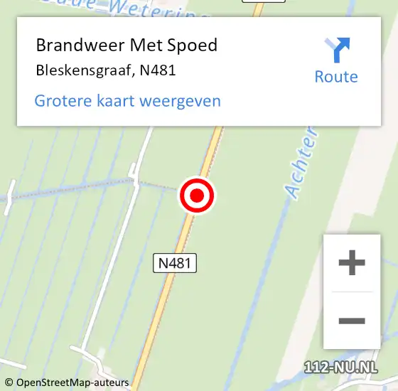 Locatie op kaart van de 112 melding: Brandweer Met Spoed Naar Oud-Alblas, N481 op 12 augustus 2020 15:22