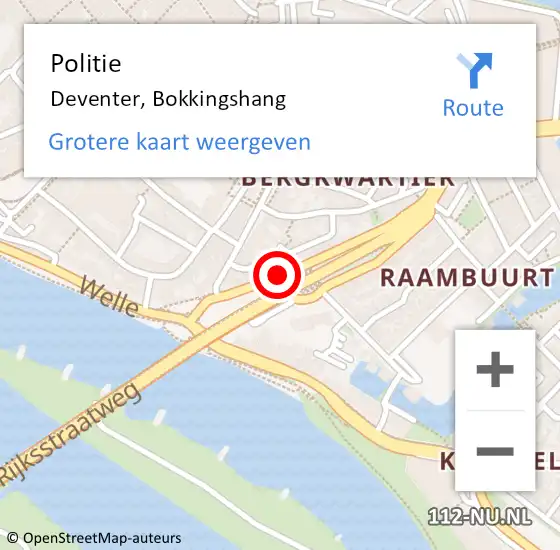 Locatie op kaart van de 112 melding: Politie Deventer, Bokkingshang op 12 augustus 2020 15:27