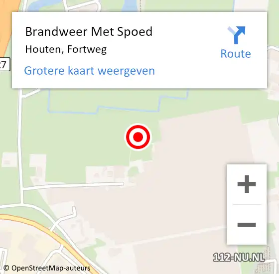 Locatie op kaart van de 112 melding: Brandweer Met Spoed Naar Houten, Fortweg op 12 augustus 2020 18:16