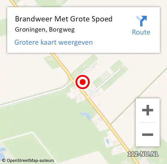 Locatie op kaart van de 112 melding: Brandweer Met Grote Spoed Naar Groningen, Borgweg op 12 augustus 2020 18:57