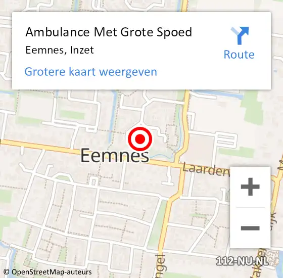 Locatie op kaart van de 112 melding: Ambulance Met Grote Spoed Naar Eemnes, Inzet op 12 augustus 2020 21:03