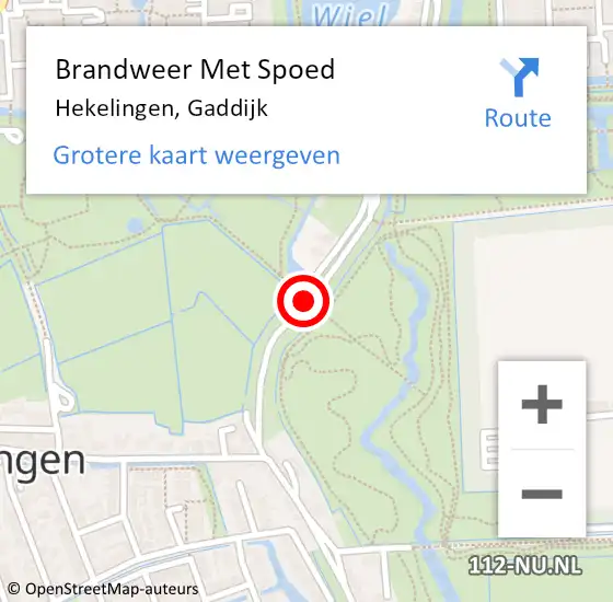Locatie op kaart van de 112 melding: Brandweer Met Spoed Naar Hekelingen, Gaddijk op 13 augustus 2020 00:12