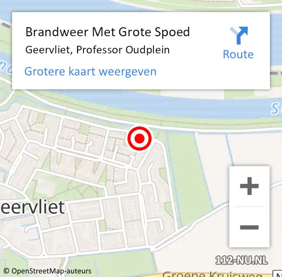 Locatie op kaart van de 112 melding: Brandweer Met Grote Spoed Naar Geervliet, Professor Oudplein op 15 mei 2014 17:09