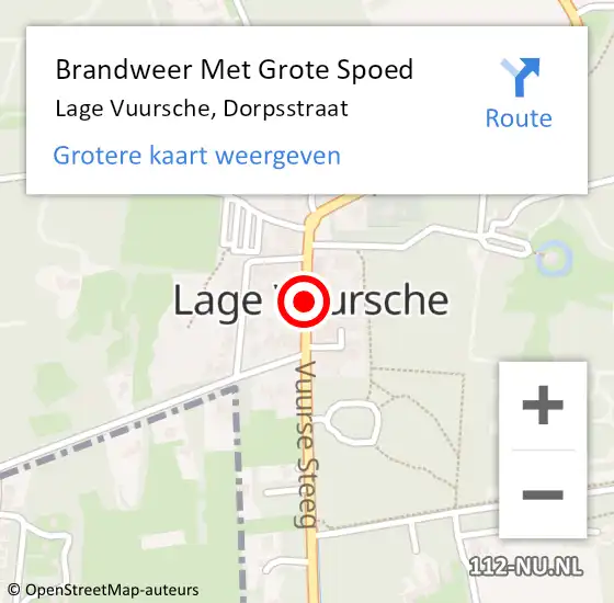 Locatie op kaart van de 112 melding: Brandweer Met Grote Spoed Naar Lage Vuursche, Dorpsstraat op 13 augustus 2020 03:17