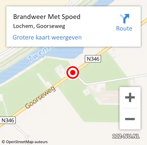 Locatie op kaart van de 112 melding: Brandweer Met Spoed Naar Lochem, Goorseweg op 13 augustus 2020 06:31