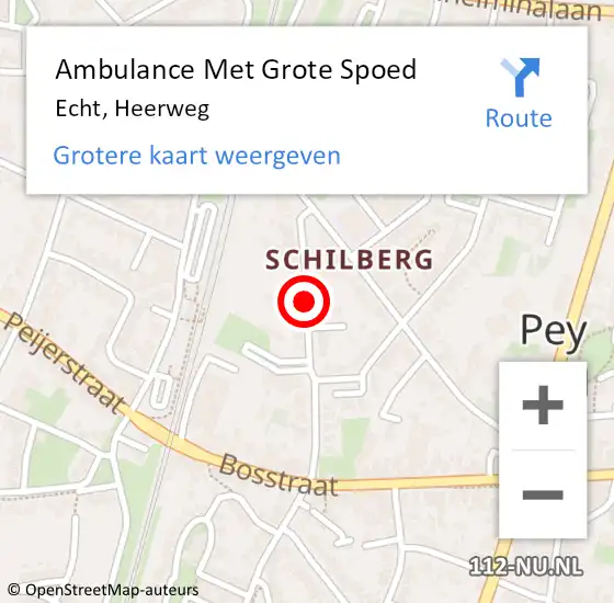 Locatie op kaart van de 112 melding: Ambulance Met Grote Spoed Naar Echt, Heerweg op 13 augustus 2020 08:23