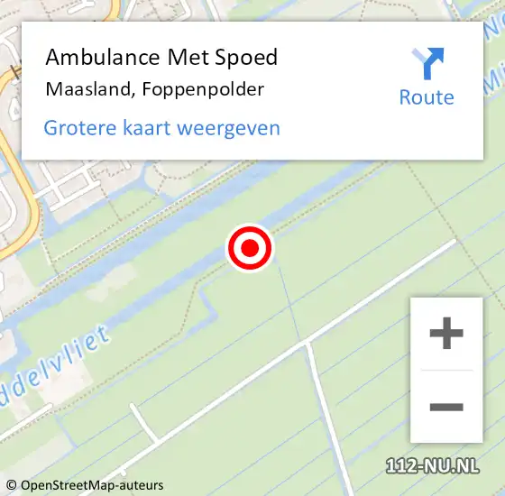 Locatie op kaart van de 112 melding: Ambulance Met Spoed Naar Maasland, Foppenpolder op 13 augustus 2020 08:53