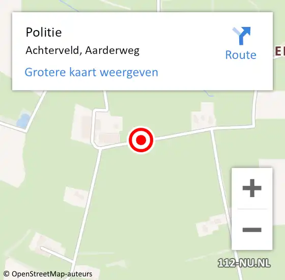 Locatie op kaart van de 112 melding: Politie Achterveld, Aarderweg op 13 augustus 2020 09:54