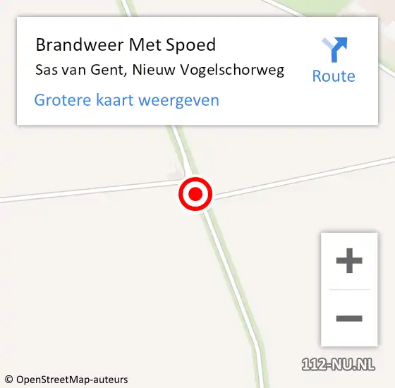 Locatie op kaart van de 112 melding: Brandweer Met Spoed Naar Sas van Gent, Nieuw Vogelschorweg op 13 augustus 2020 13:00