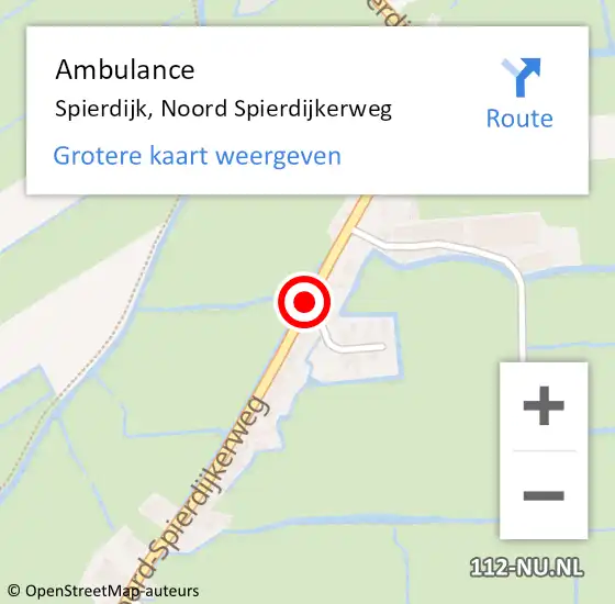 Locatie op kaart van de 112 melding: Ambulance Spierdijk, Noord Spierdijkerweg op 13 augustus 2020 13:03