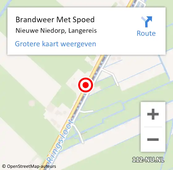 Locatie op kaart van de 112 melding: Brandweer Met Spoed Naar Nieuwe Niedorp, Langereis op 13 augustus 2020 13:50