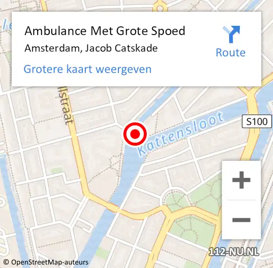 Locatie op kaart van de 112 melding: Ambulance Met Grote Spoed Naar Amsterdam, Jacob Catskade op 13 augustus 2020 13:51