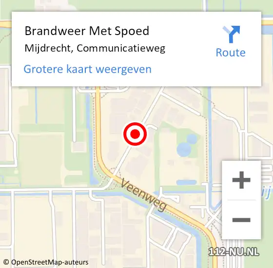 Locatie op kaart van de 112 melding: Brandweer Met Spoed Naar Mijdrecht, Communicatieweg op 13 augustus 2020 15:14