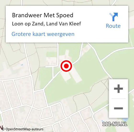 Locatie op kaart van de 112 melding: Brandweer Met Spoed Naar Loon op Zand, Land Van Kleef op 13 augustus 2020 15:25