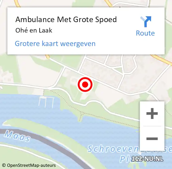 Locatie op kaart van de 112 melding: Ambulance Met Grote Spoed Naar Ohe En Laak op 13 augustus 2020 16:16