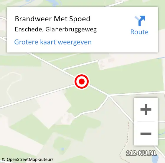 Locatie op kaart van de 112 melding: Brandweer Met Spoed Naar Enschede, Glanerbruggeweg op 13 augustus 2020 16:18