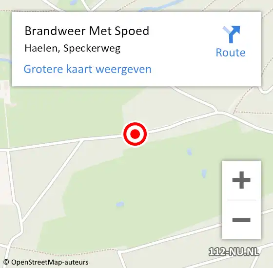 Locatie op kaart van de 112 melding: Brandweer Met Spoed Naar Haelen, Speckerweg op 13 augustus 2020 16:35