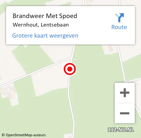 Locatie op kaart van de 112 melding: Brandweer Met Spoed Naar Wernhout, Lentsebaan op 13 augustus 2020 17:38