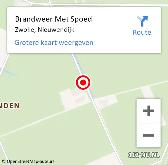 Locatie op kaart van de 112 melding: Brandweer Met Spoed Naar Zwolle, Nieuwendijk op 13 augustus 2020 19:28