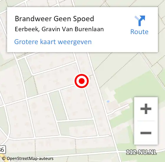 Locatie op kaart van de 112 melding: Brandweer Geen Spoed Naar Eerbeek, Gravin Van Burenlaan op 13 augustus 2020 20:31