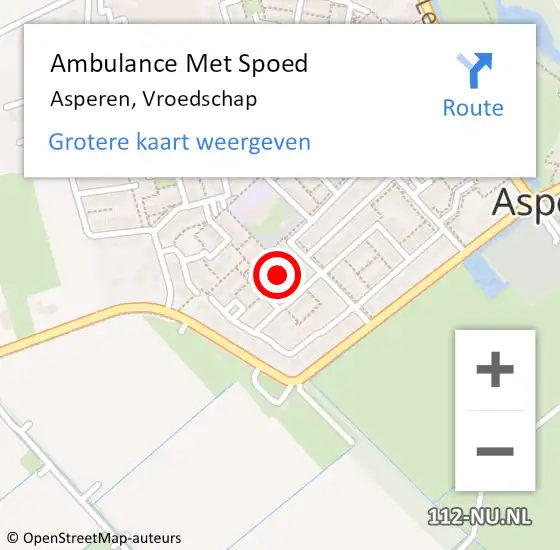 Locatie op kaart van de 112 melding: Ambulance Met Spoed Naar Asperen, Vroedschap op 13 augustus 2020 20:40