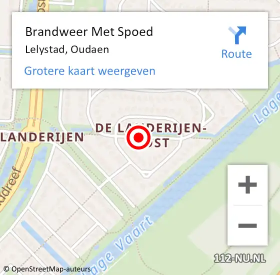 Locatie op kaart van de 112 melding: Brandweer Met Spoed Naar Lelystad, Oudaen op 13 augustus 2020 22:18