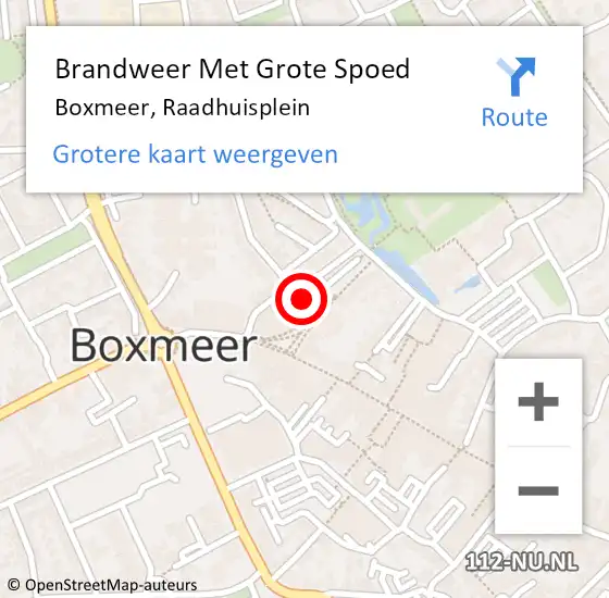 Locatie op kaart van de 112 melding: Brandweer Met Grote Spoed Naar Boxmeer, Raadhuisplein op 13 augustus 2020 23:50