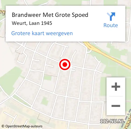 Locatie op kaart van de 112 melding: Brandweer Met Grote Spoed Naar Weurt, Laan 1945 op 14 augustus 2020 09:29