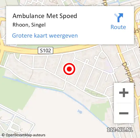 Locatie op kaart van de 112 melding: Ambulance Met Spoed Naar Rhoon, Singel op 14 augustus 2020 11:33