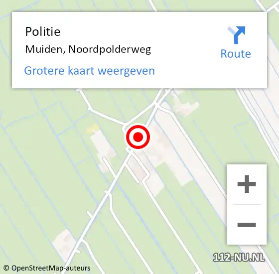 Locatie op kaart van de 112 melding: Politie Muiden, Noordpolderweg op 14 augustus 2020 12:38