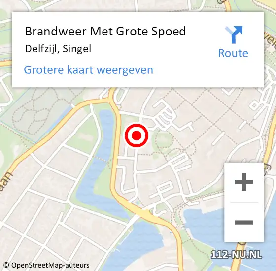 Locatie op kaart van de 112 melding: Brandweer Met Grote Spoed Naar Delfzijl, Singel op 14 augustus 2020 14:18