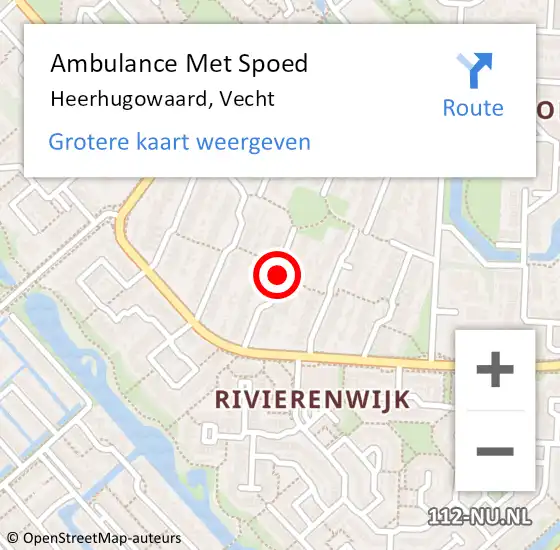 Locatie op kaart van de 112 melding: Ambulance Met Spoed Naar Heerhugowaard, Vecht op 14 augustus 2020 15:08