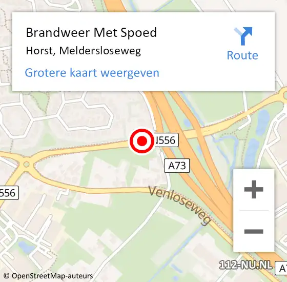 Locatie op kaart van de 112 melding: Brandweer Met Spoed Naar Horst, Meldersloseweg op 14 augustus 2020 15:58