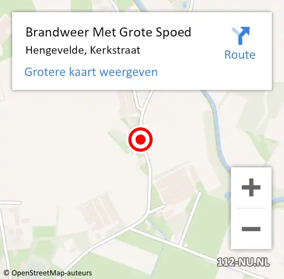 Locatie op kaart van de 112 melding: Brandweer Met Grote Spoed Naar Hengevelde, Kerkstraat op 15 mei 2014 20:54