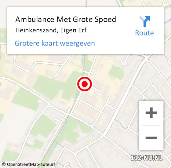 Locatie op kaart van de 112 melding: Ambulance Met Grote Spoed Naar Heinkenszand, Eigen Erf op 15 mei 2014 21:09