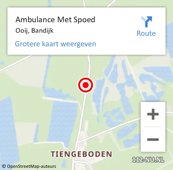 Locatie op kaart van de 112 melding: Ambulance Met Spoed Naar Ooij, Ooijse Bandijk op 14 augustus 2020 18:48