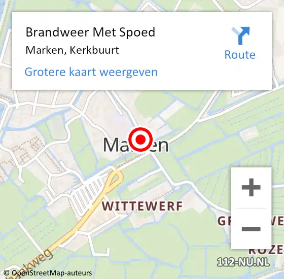 Locatie op kaart van de 112 melding: Brandweer Met Spoed Naar Marken, Kerkbuurt op 14 augustus 2020 19:52