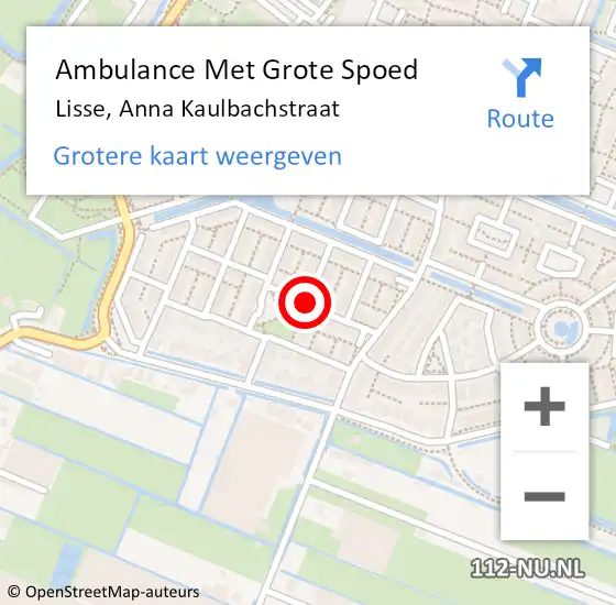 Locatie op kaart van de 112 melding: Ambulance Met Grote Spoed Naar Lisse, Anna Kaulbachstraat op 14 augustus 2020 20:13