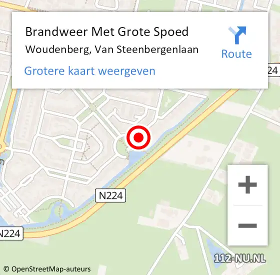 Locatie op kaart van de 112 melding: Brandweer Met Grote Spoed Naar Woudenberg, Van Steenbergenlaan op 14 augustus 2020 20:30