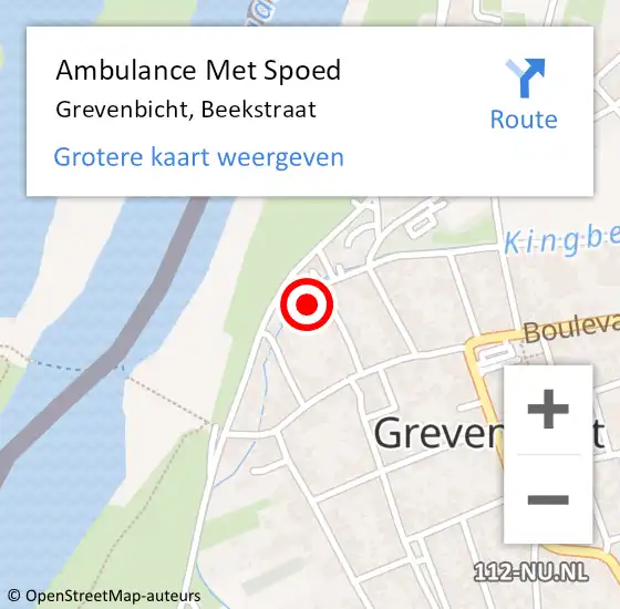 Locatie op kaart van de 112 melding: Ambulance Met Spoed Naar Grevenbicht, Beekstraat op 15 mei 2014 21:38