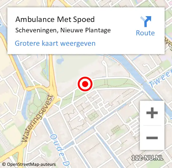 Locatie op kaart van de 112 melding: Ambulance Met Spoed Naar Scheveningen, Nieuwe Plantage op 14 augustus 2020 22:27