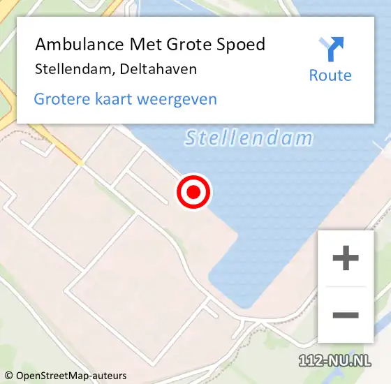 Locatie op kaart van de 112 melding: Ambulance Met Grote Spoed Naar Stellendam, Deltahaven op 14 augustus 2020 22:46