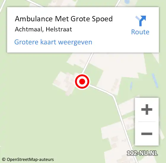 Locatie op kaart van de 112 melding: Ambulance Met Grote Spoed Naar Achtmaal, Helstraat op 15 augustus 2020 00:22