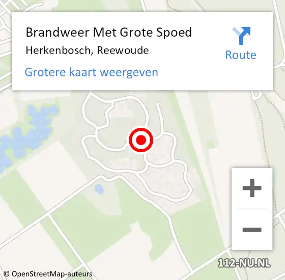 Locatie op kaart van de 112 melding: Brandweer Met Grote Spoed Naar Herkenbosch, Reewoude op 15 augustus 2020 02:27